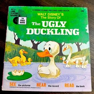 Vintage Walt Disney’s 1970 The Ugly Duckling Vinyl  Record and Book